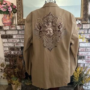 NWOT Vintage Empra Blazer Jacket With Embroidery,Metal Buttons and Pockets Sz L
